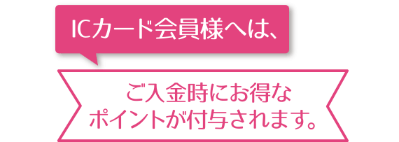 ご入金時にお得なポイントが付与されます。